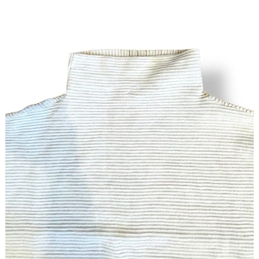 Tahari Women’s Sweater‎ XL Beige Ribbed Turtleneck Pullover Black Stitch Detail - Picture 10 of 16